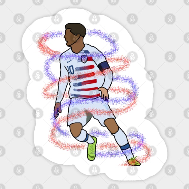 Christian Pulisic USA Drawing Sticker by Soccer T’s